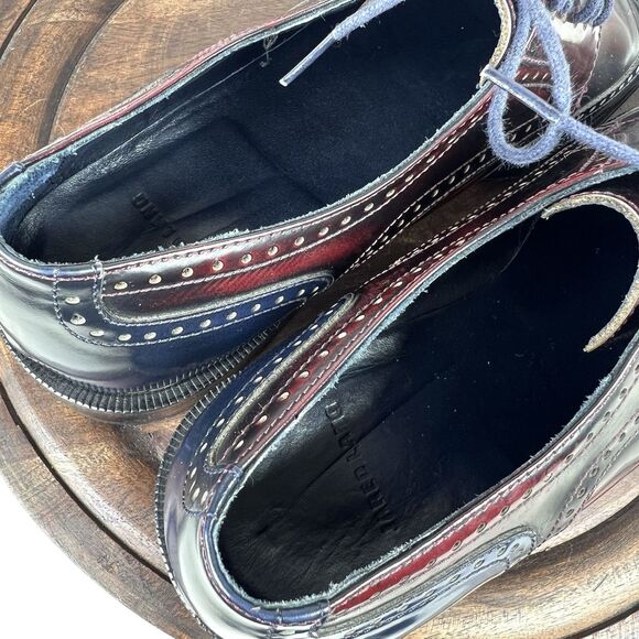 Jared Lang Two Toned Blue and Wine Lace Up Shoes Size 41